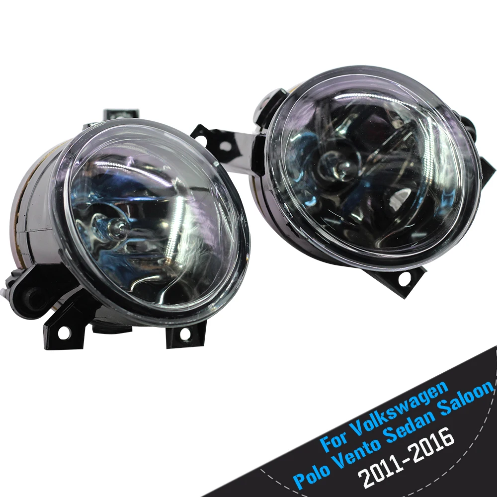 

For Volkswagen Polo Vento Sedan 2011 2012 2013 2014 2015 2016 Car Front Fog Light Lampshade + 9006 HB4 100W Halogen Bulb 12V