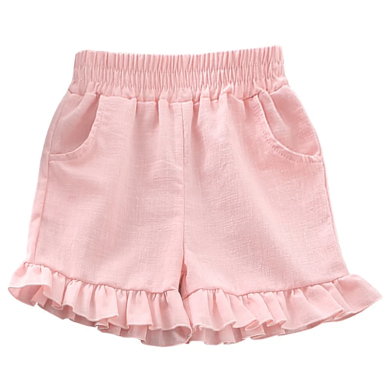 

2018 New Summer Baby Girls Shorts Toddler Cotton Ruffle Girls Beach Shorts Kids Baby Girls Clothes DQ863