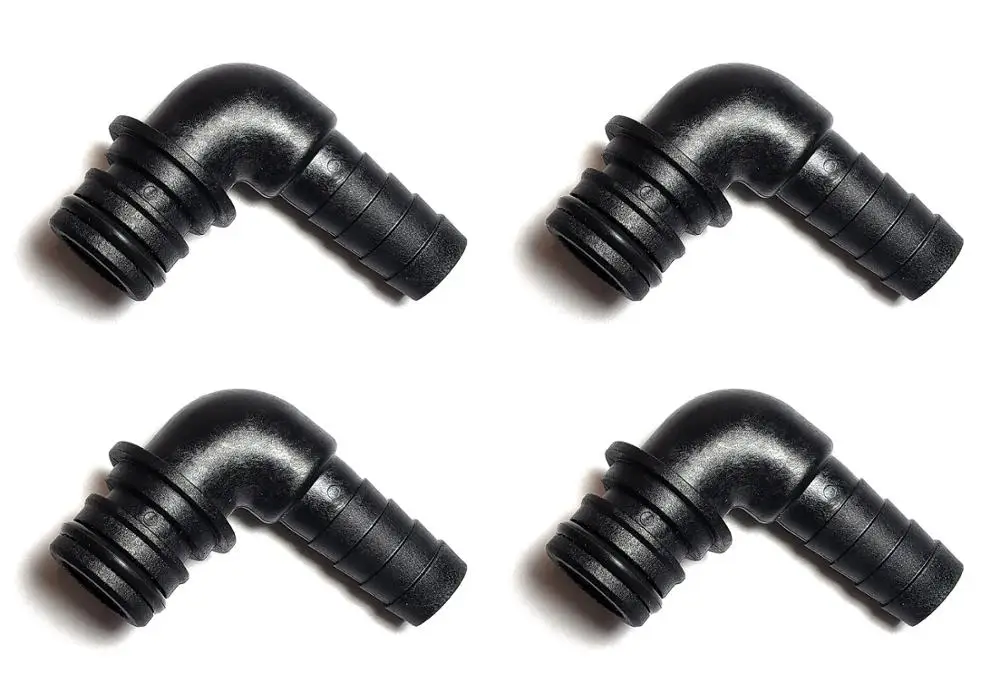 

SURGEFLO / FLOJET 20381-009 Quad Port Fittings - 1/2" Hose Barb - 90° Elbow