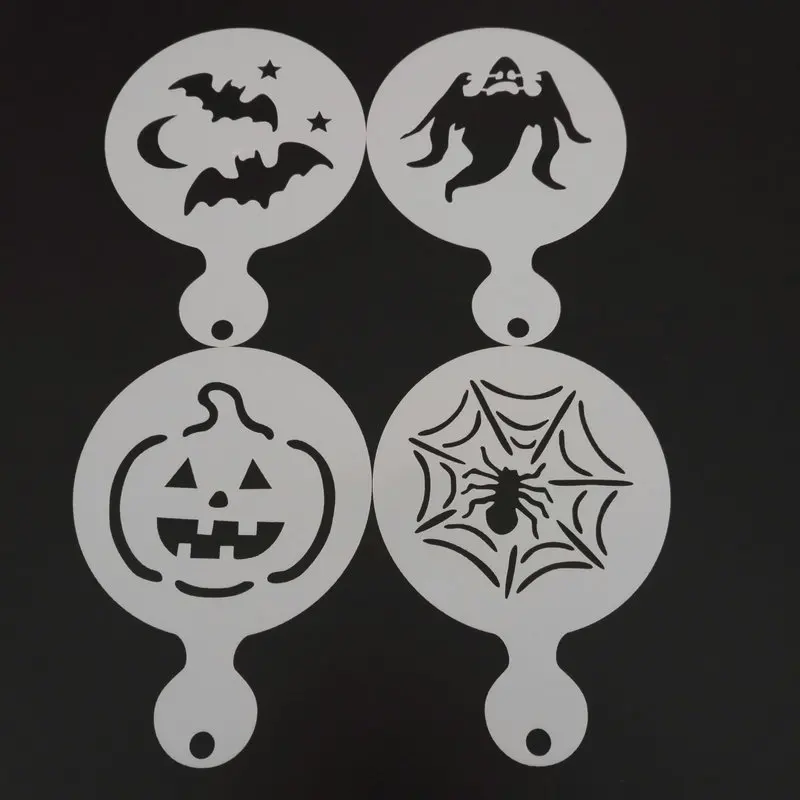 4 шт. трафареты для кофе Holloween латте Арт печенье бариста капчино инструменты