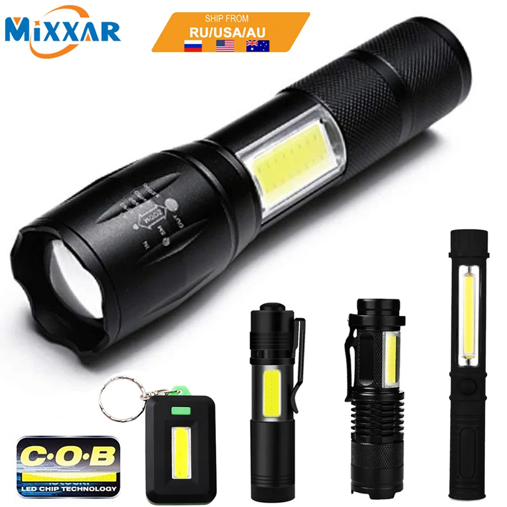 COB LED Flashlight Super Bright Waterproof Handheld Tactical