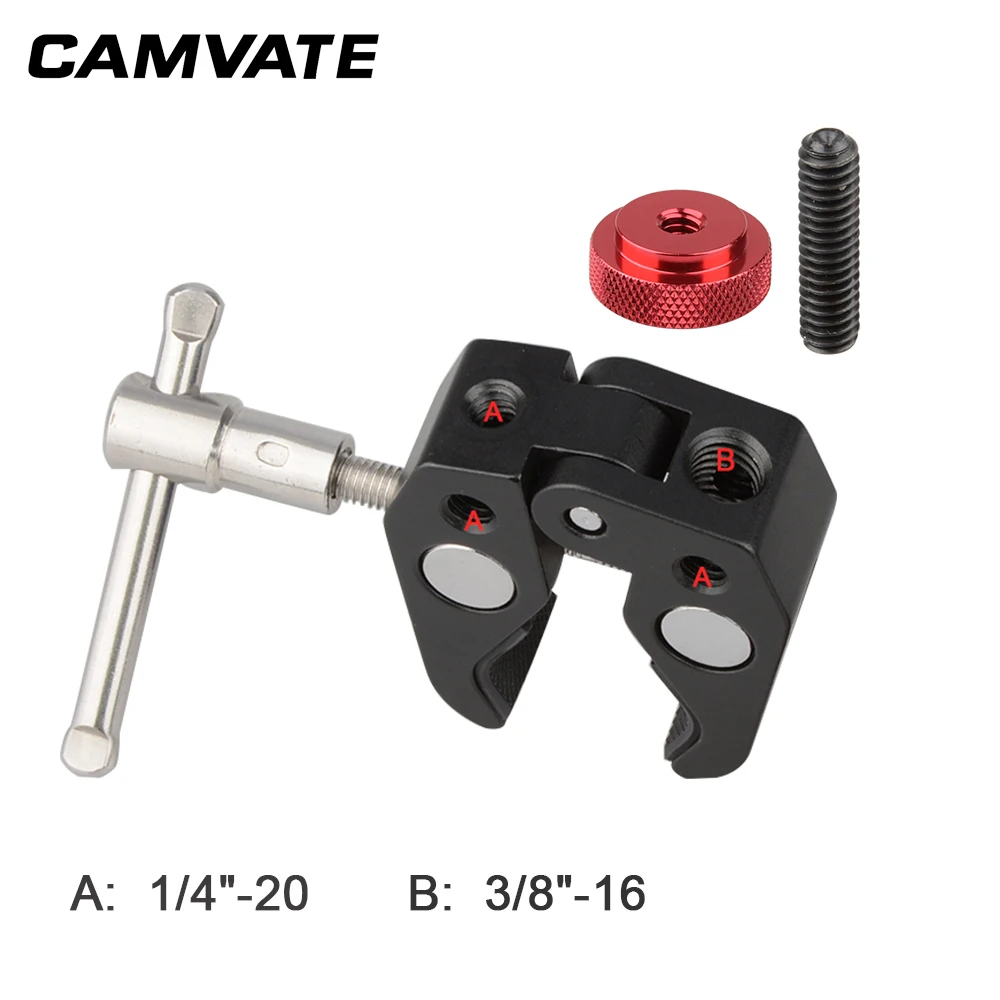 CAMVATE Универсальный Супер Зажим для камеры Клещи с 1/4 &quot 20 до 3/8&quot фотоаппарата DSLR