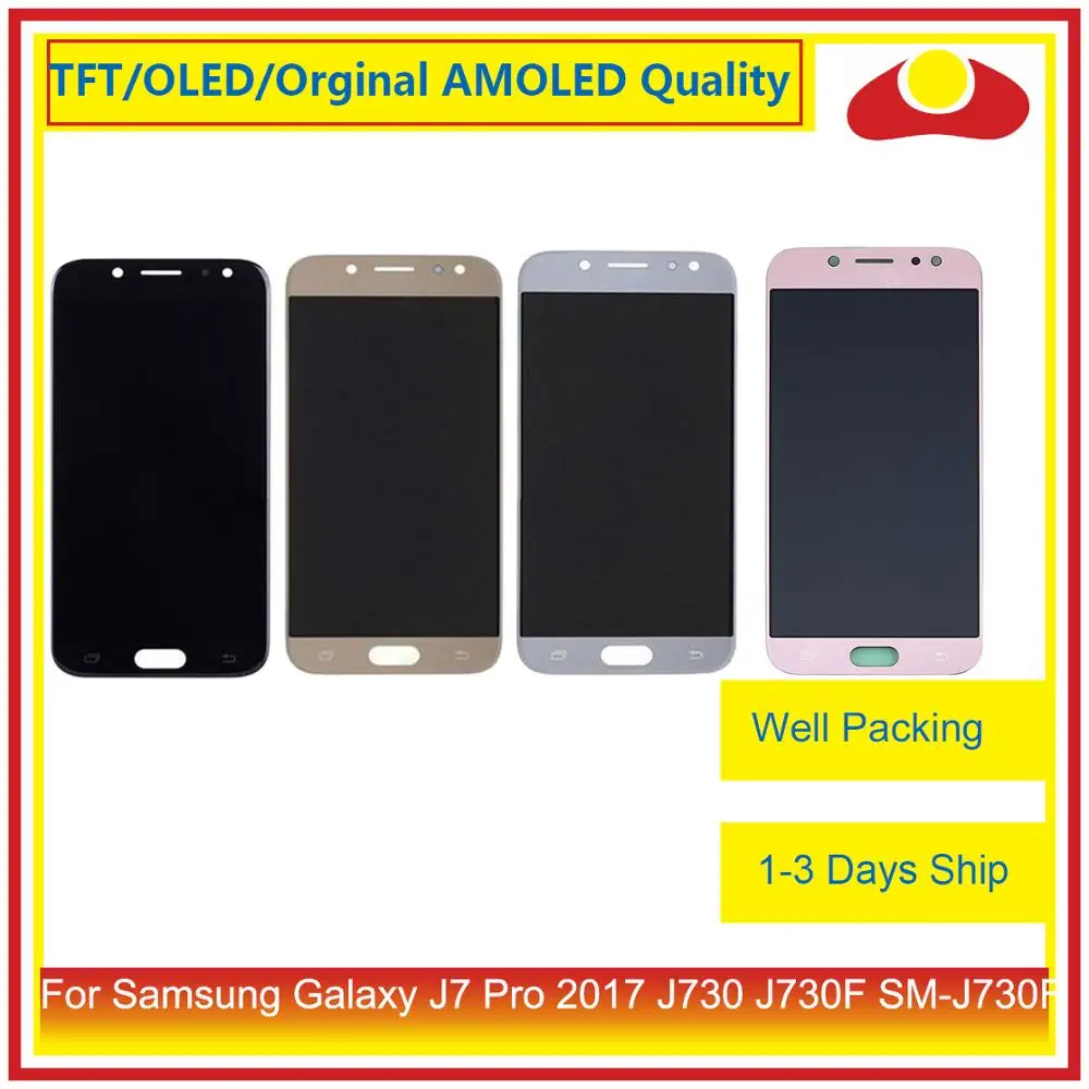 50 шт./Лот DHL для Samsung Galaxy J7 Pro 2017 J730 J730F SM ЖК дисплей с сенсорным экраном дигитайзер