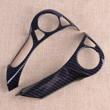 

DWCX 2pcs/kit Black Carbon Fiber Style Steering Wheel Decorative Cover Trim Fit for Honda Accord 2014 2015 2016 2017