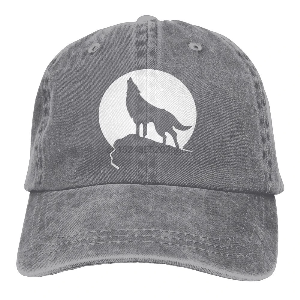 Howling Wolf Moon Logo Adult Cowboy Hat Baseball Cap Adjustable