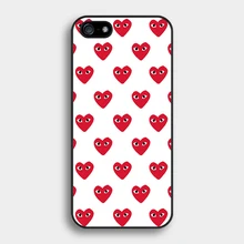 Comme des garcons coração tem os olhos do coração de plástico rígido capa case para iphone 4/4s/5/5s/5c/6/6 plus/7/7 plus