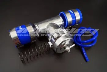 

50MM ALUMINUM SILVER TURBO INTERCOOLER BOV BLOW OFF VALVE 35 PSI BOOST SPRING V-BAND + T - Type