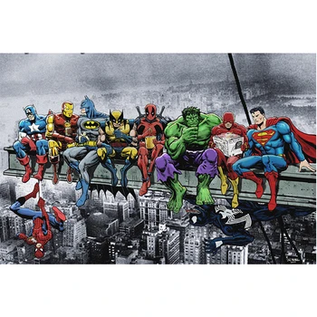 

diy Diamond Painting cross stitch square 5d diamond Embroidery Deadpool Hulk Batman Justice League Superhero Anime Wall painting