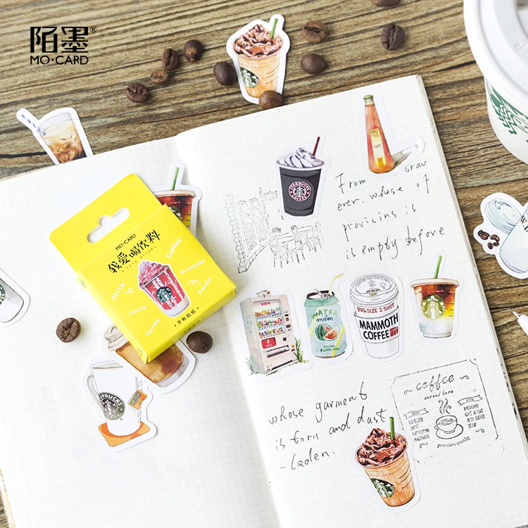46 шт набор кофейных напитков мини бумажные этикетки наклейки Diy дневник альбом палочки Декор лот