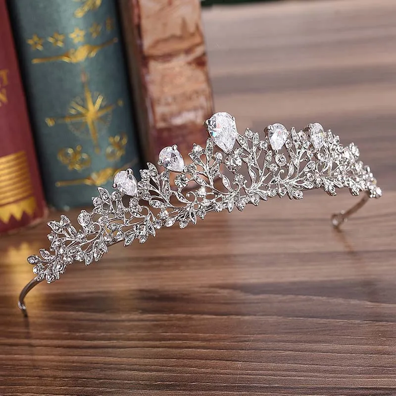 В стиле барокко Серебряный Цвет цветок и короны диадемы диадема для женщин