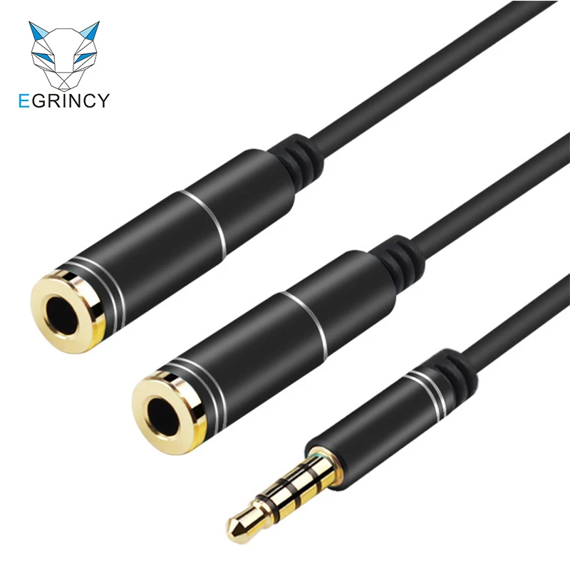 

3.5mm Audio Splitter Cable Jack Plug Male To 2 Female Earphone Extension Cables Headphone Microphone Adapter For iphone MP3 iPad