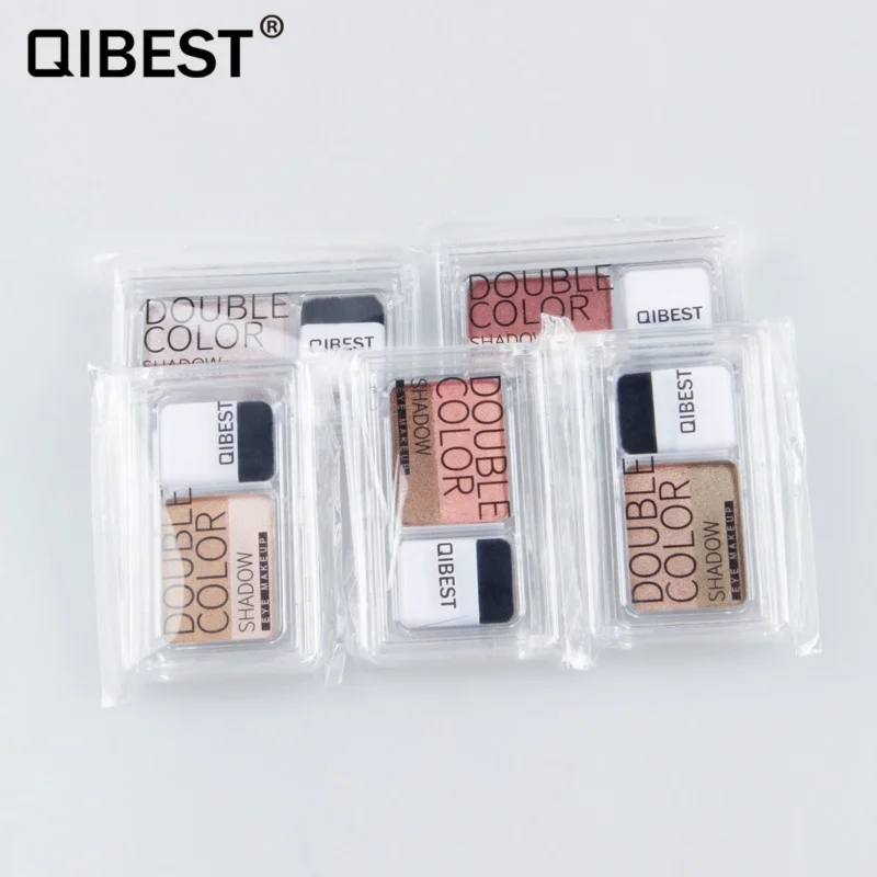 QIBEST 1 шт. двухцветные женские модные тени для век блестящая палитра макияжа| |