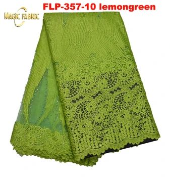 

Nigerian lace fabrics French net lace fabric African embroidery lace with stones for party dresses FLP-357