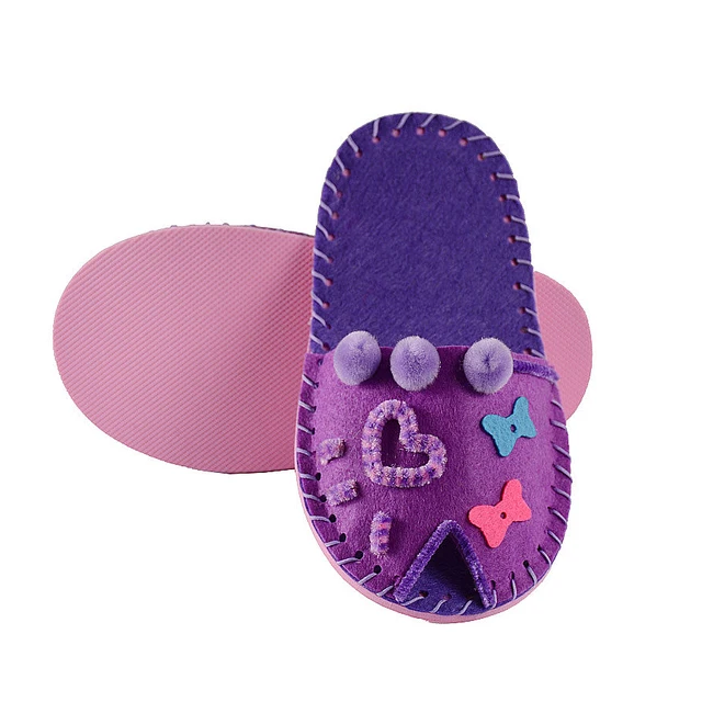 DIY Cute Peep-toe Slipper Shoes Kids sewing kit  Beginners My First Sewing Kit Handmade Craft Gifts Montessori Educational Toys 3