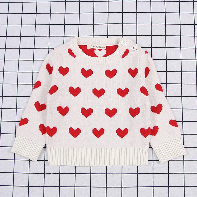 Г. Осенне-весенние свитера для маленьких девочек; детская одежда; детский Хлопковый вязаный свитер; милый свитер с сердечками для маленьких девочек; кардиган
