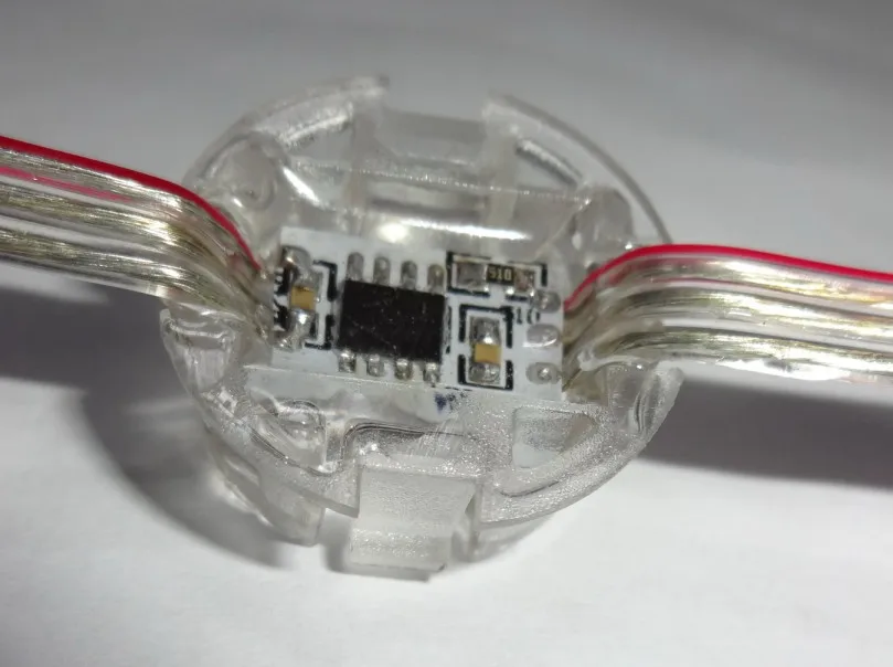 50pcs DC5V 20mm diameter WS2811 5050 SMD pixel module;IP68 rated;transparent wire;with len