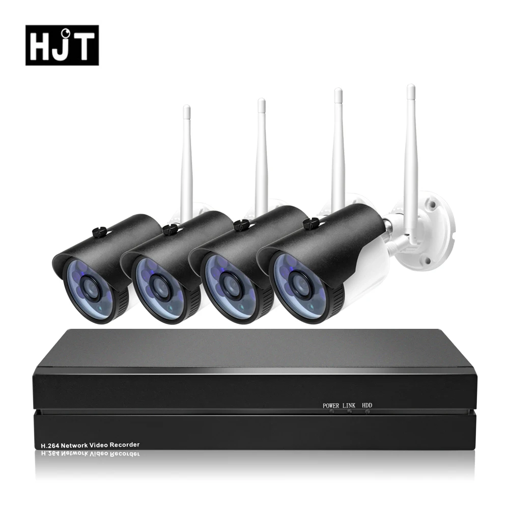 HJT 4CH IP камера комплект WIFI 720P 1.0MP TF слот для карты CCTV 8CH NVR 6IR ночное видение Открытый