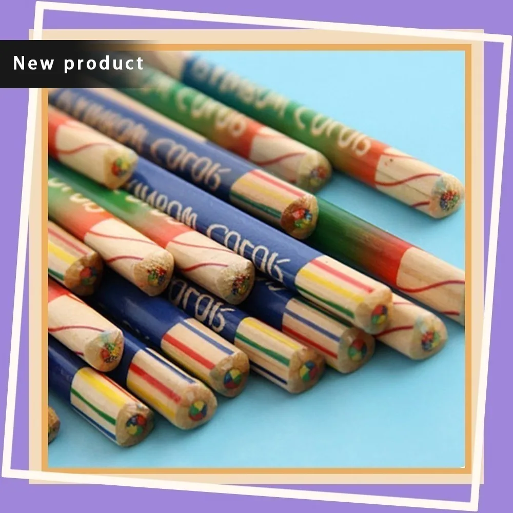 

Hot Sale Practical 120 four-color core Colouring pencils creative beautiful painted triangle core children color