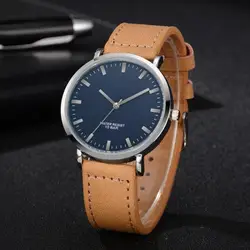 Классический Для мужчин Бизнес моды кожаный ремешок аналоговые кварцевые наручные часы saat relogio коль saati reloj montre Uhren