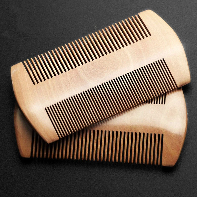

1PC Walnut Beard Portable Bag Comb anti-static double-sided Tweezers Comb G0416