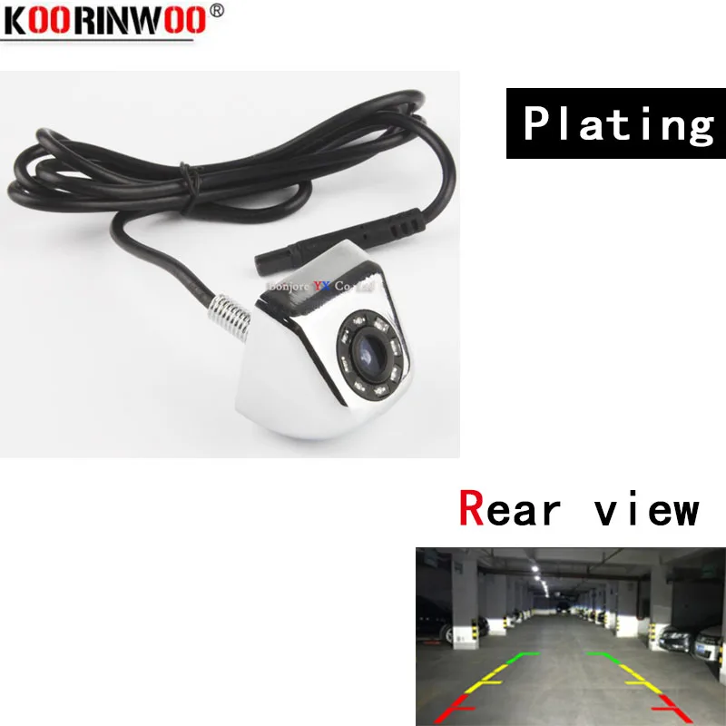 Koorinwoo Универсальный Автомобильный 8 светодиодов фары автомобиля передний и задний вид камера Авто HD резервный Обратный парковочная камера водонепроницаемый 12 В - Название цвета: Rear View camera