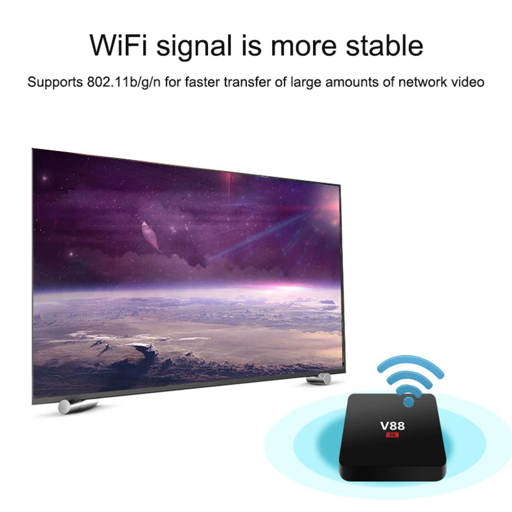 Smart tv Box четырехъядерный WiFi 1 ГБ 8 ГБ HD 4K телеприставка медиаплеер для Android 6,0