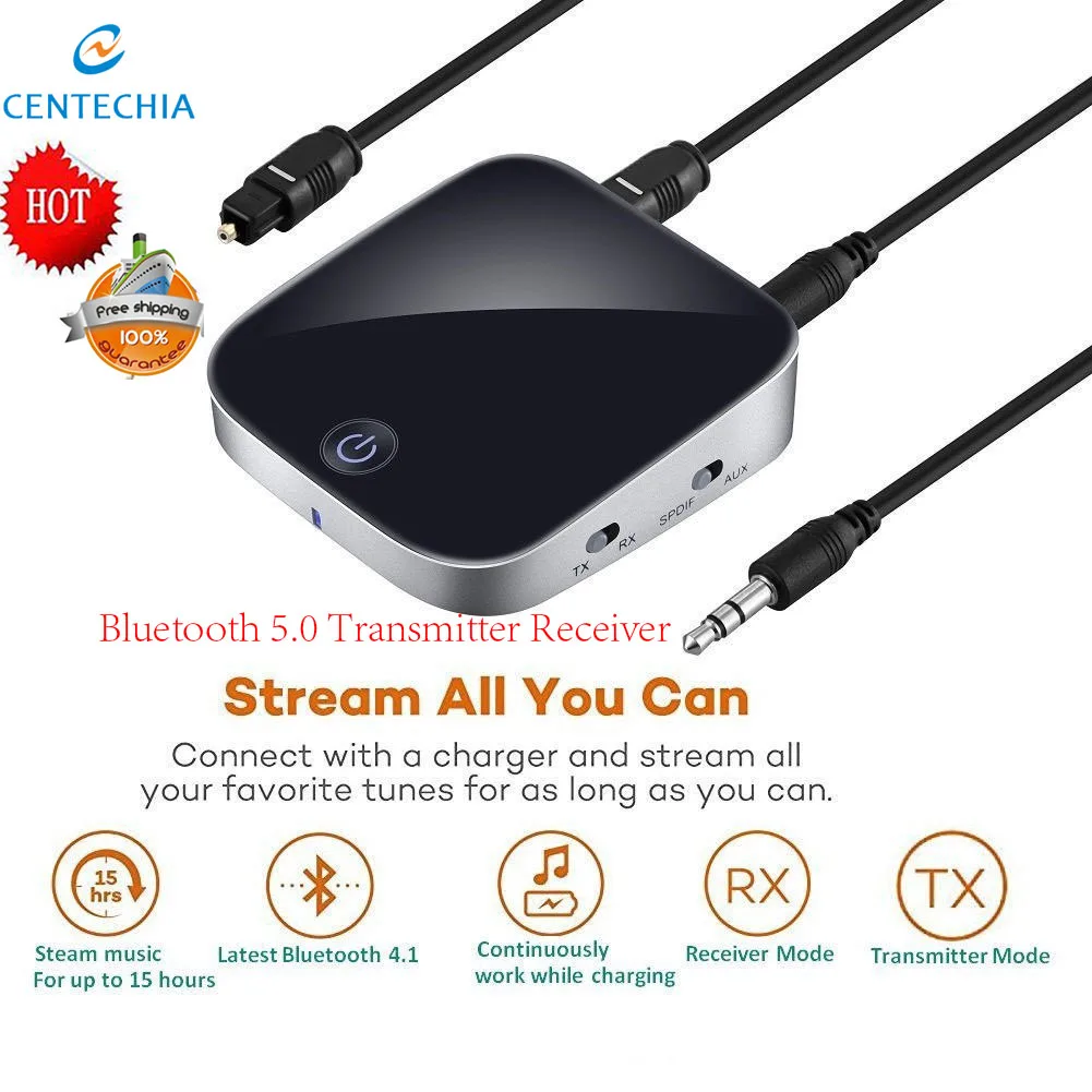 

Bluetooth 5.0 Audio Transmitter Receiver CSR BC8670 Adapter 3.5mm AUX for Car TV Headphones with Smart LED indicator