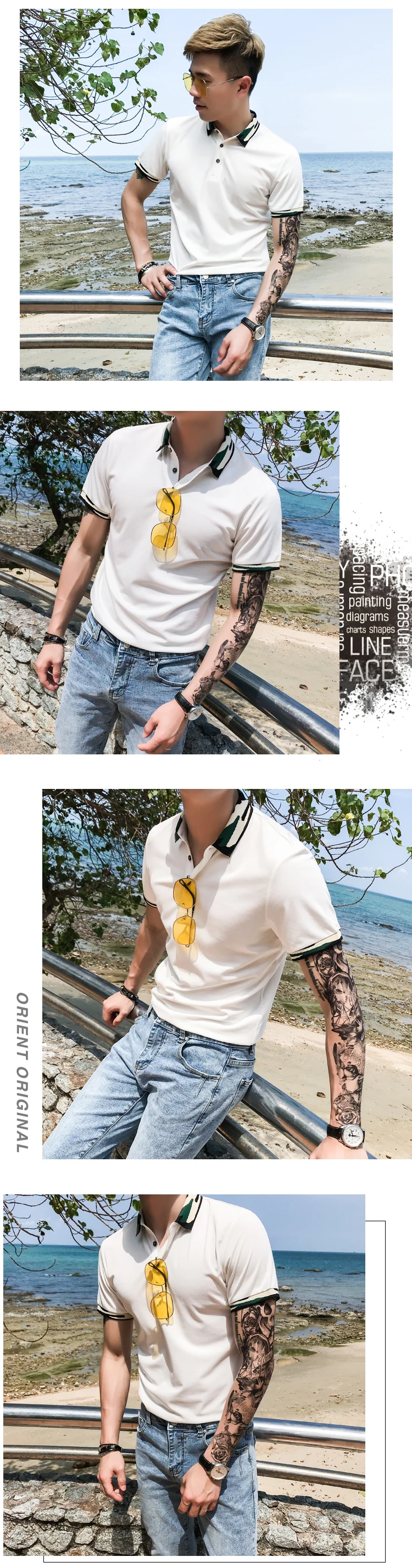 Рубашка поло Britse Stijl Mannen Zomer с отложным воротником Kraag Мужская рубашка поло Korte Mouw Slim Fit Поло для мужчины 3XL Ademend камуфляж