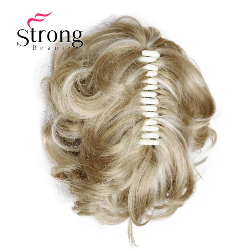 E-945B 24H613(Fashion Women's golden blonde with Synthetic short Wavy Claw Clip Ponytail Pony Tail Hair Extension hairpiece free shipping (4)