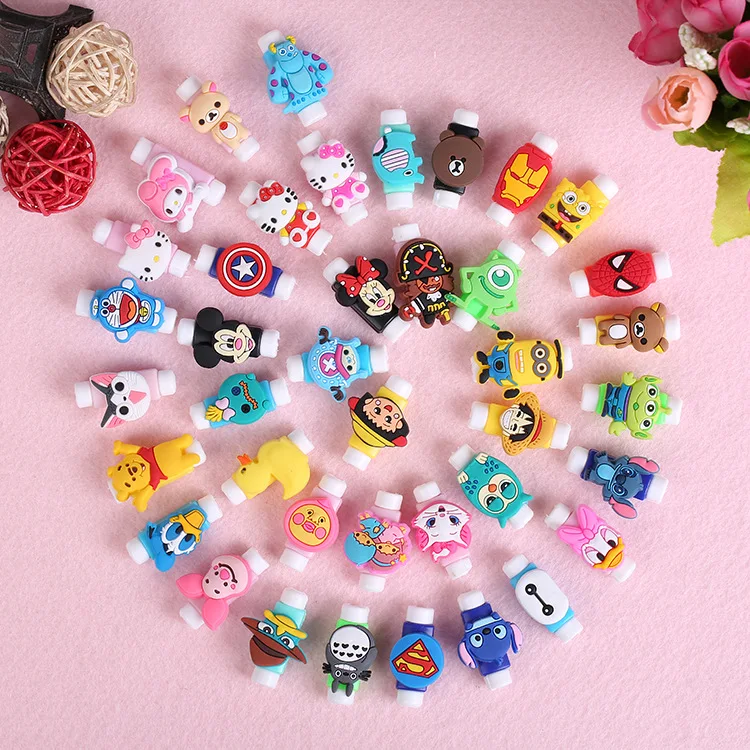 

10pcs/lot Cute cartoon figure USB Data Cable Line Protector Anti Breaking Protective Sleeve For Charging Cable Earphone Line