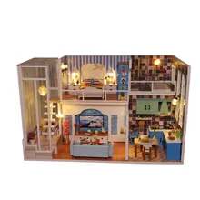 Миниатюрные домики модели деревянные diy Миниатюрные домики мебель led дом 3D для детей декоративная головоломка творческие подарки L619