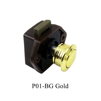 

Lot Push Lock Button Cupboard Door Knob RV Cabinet Drawer Caravan Motor Home P01-BG Gold