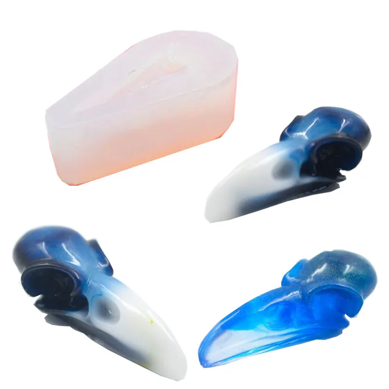 

New Transparent Silicone Pendant Mould Dried Flower Resin Decorative Craft DIY Crow skull Mold epoxy resin molds for jewelry
