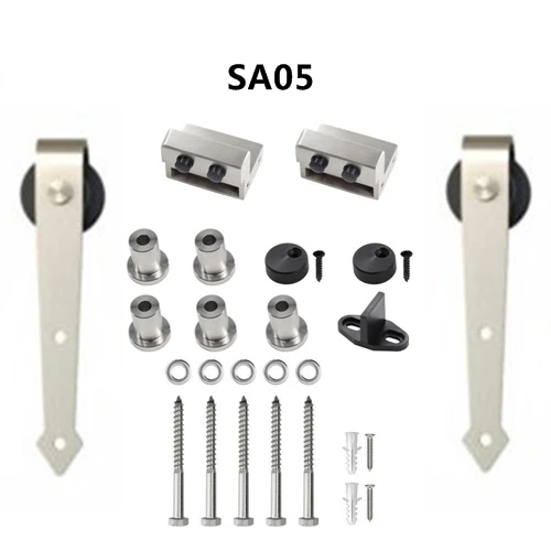 Stainless steel and carbon steel Rustic sliding door fittings kit without rail - Цвет: SA05