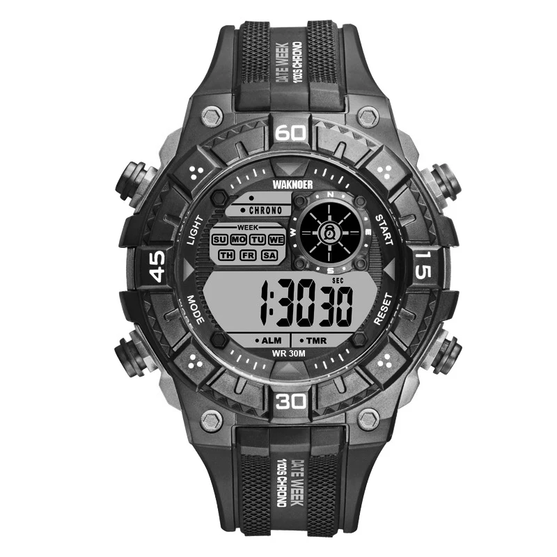 

Relogio Masculino Sport Watch WAKNOER Digital Watch Men Fashion Water Resistant Date Calendar LED Electronics Watches Saat