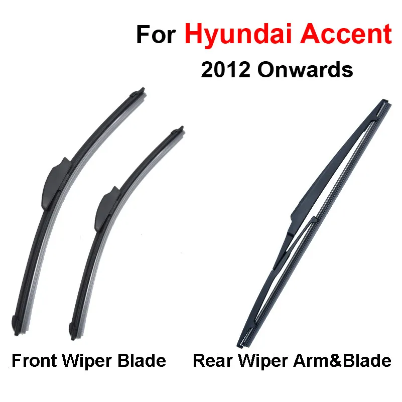 

Combo Silicone Rubber Front And Rear Wiper Blades For Hyundai Accent,2007-2010,Windscreen Wipers Car Accessories