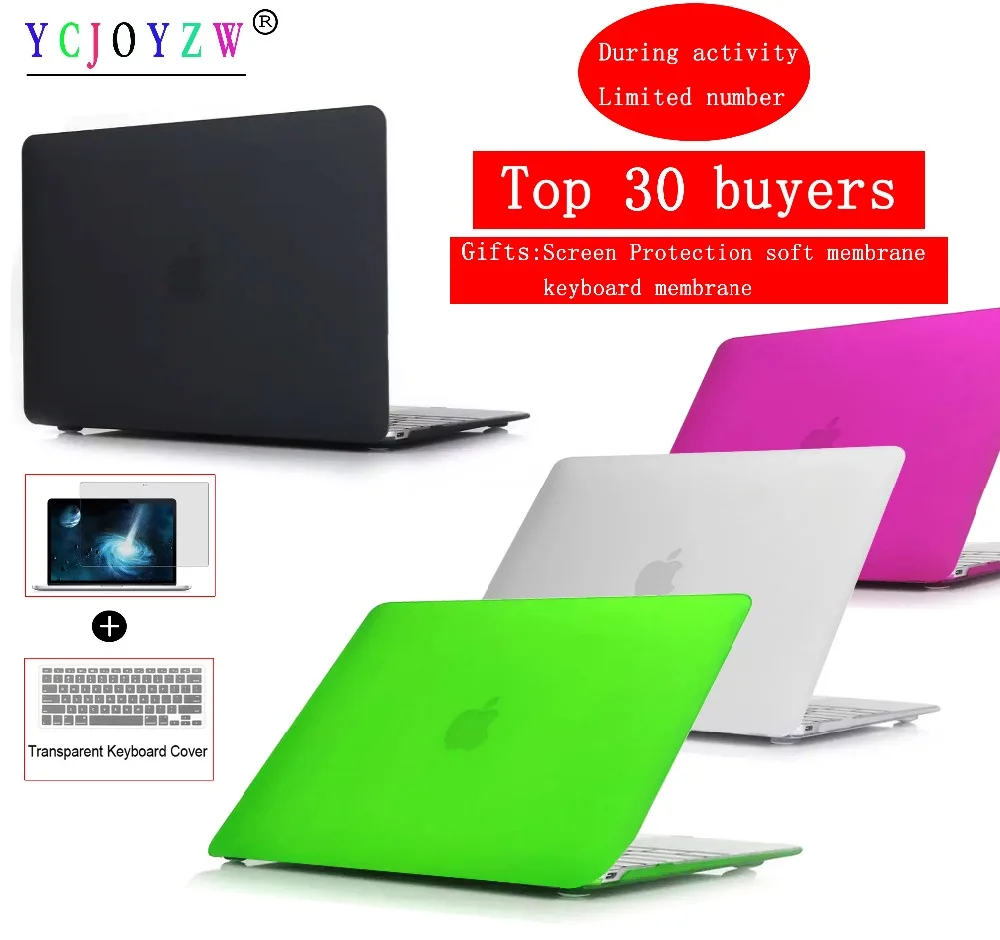 

Laptop Case For Apple MacBook Air Pro Retina 11 12 13 15 inch for mac book New A1932 Pro 13 15 with Touch Bar+ Keyboard Cover