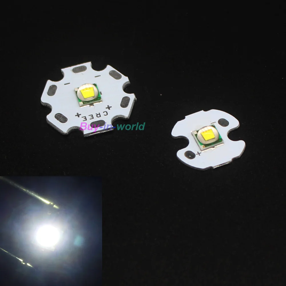 

1pcs 10W High Power CREE XML XM-L T6 U2 LED Emitting Diodes cool White with 16mm / 20mm base for flashlight light