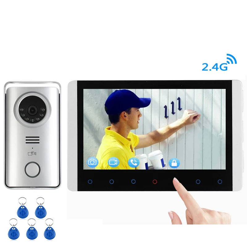 

New Arrival 2.4Ghz Wireless Video Door Phone Door Bell Intercom System IR Infrared Door Camera Waterproof RFID Card Reader