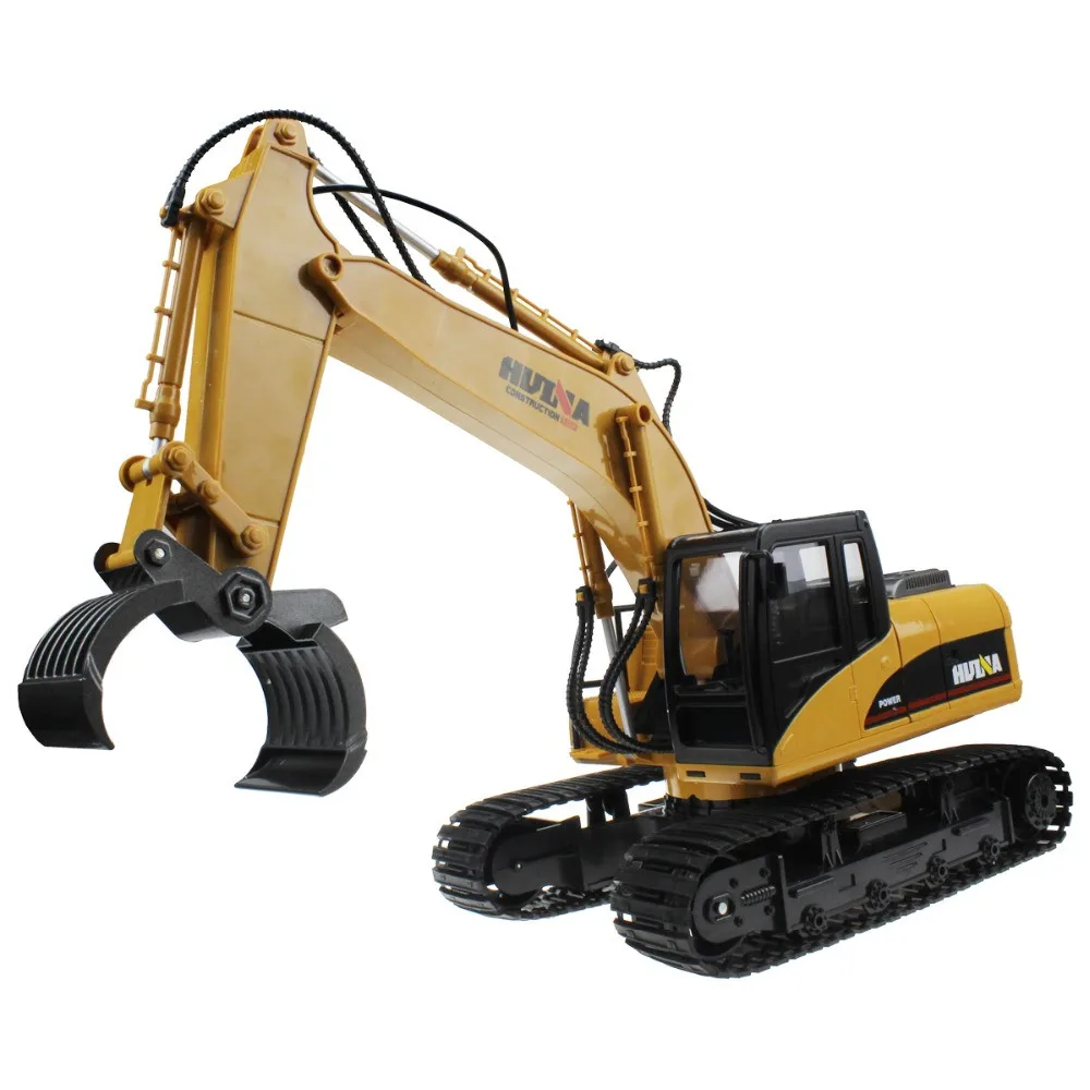

2016 High quality Rechargeable Sound and Light Demo Remote Control Engineer Truck 16 Channel 2.4G RC Alloy Timber Grab Excavator