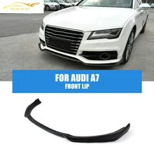 Авто передний блеск для губ подбородка передний спойлер для Audi A7 Sline S-Line бампер 2012- FRP Неокрашенный Черный праймер