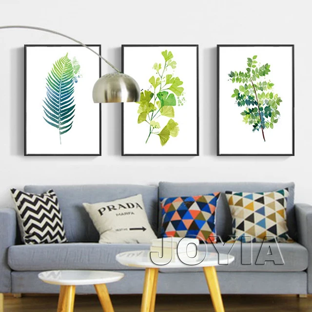 Leaf Print Wall Decor Green Botanical Leaves Art Prints Minimalist Leaf Print Wall Decor Green Botanical Leaves Art Prints Minimalist Printable Canvas Painting Home Interior Decoration