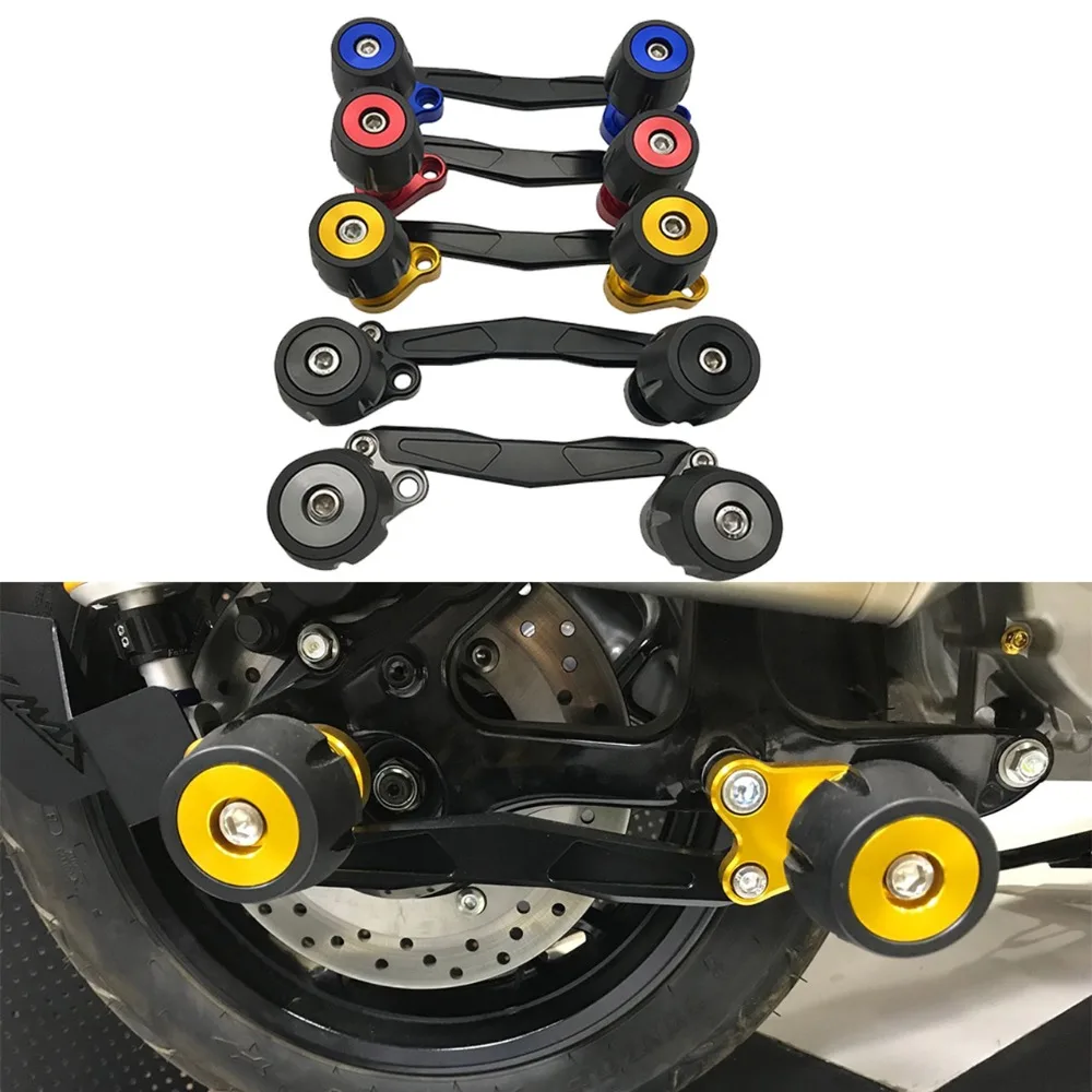 Мотоцикл CNC Алюминиевый задний глушитель колеса слайдер Краш протектор слайдер для YAMAHA XMAX300 NMAX155 125 NVX155 125 AEROX155 L155