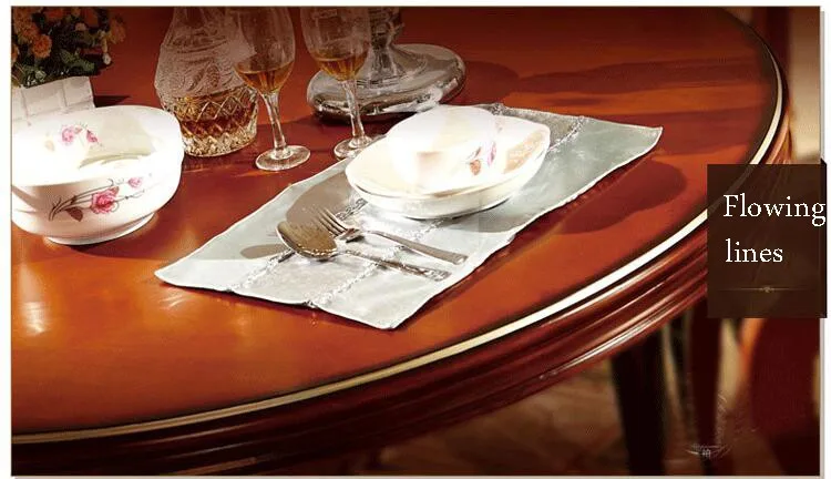 Старинный стиль Итальянский обеденный стол, твердой древесины Италия стиль роскошный комплект для обеденного стола 10298