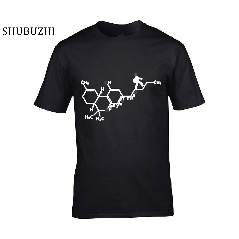

Fashion Men'S T Shirts Classical Cotton Homme Chemical Equation plant Smoke Grass Weed Pot Normal