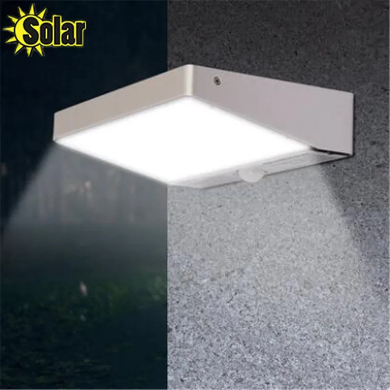 Sensor de Movimento ao ar Segurança à Prova Luz da Noite Quente Solar Livre Iluminação 600lm Dwaterproof Água Rua Jardim Pátio Parede 3 Modos 48led Luz