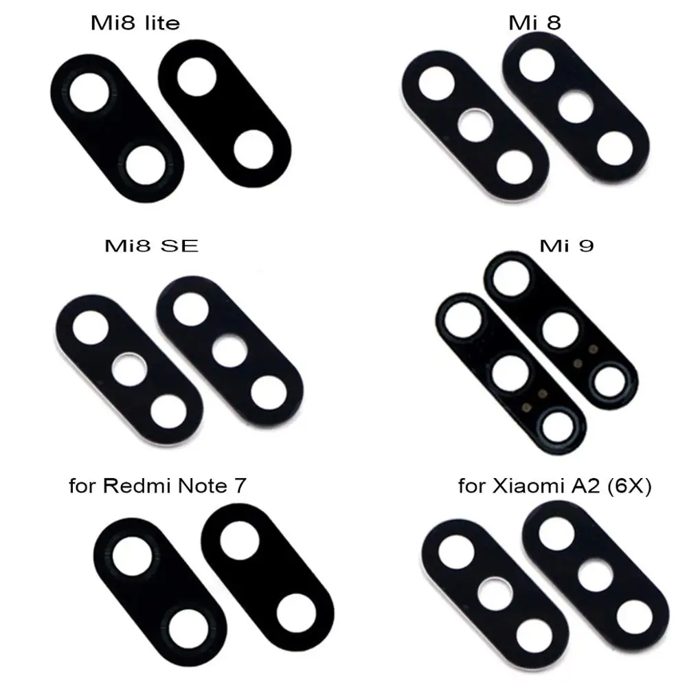 

2PCS/ Lot For Xiaomi Mi 8 9 SE Lite Redmi Note 7 6A 6 Pro Rear Back Camera Glass Lens Cover Replacement Parts with Adhesive