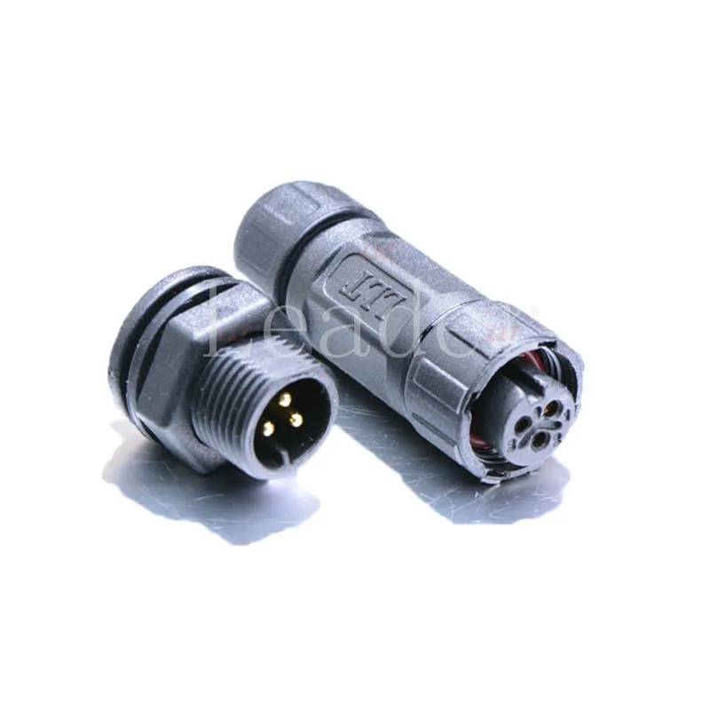 

3 pole M12 waterproof male panel, front mounted, wire to panel connector