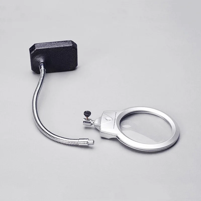 Ceny FGHGF 2.5x5x100mm stół z klipsem duża szkło powiększające lampy podświetlenia LED lupa LED światła do czytania lupa lupa