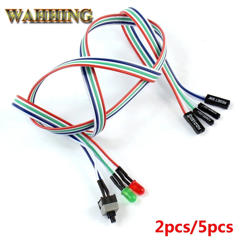 2/5pcs Desktop Computer PC Case Power cable SW switch Restart switch
